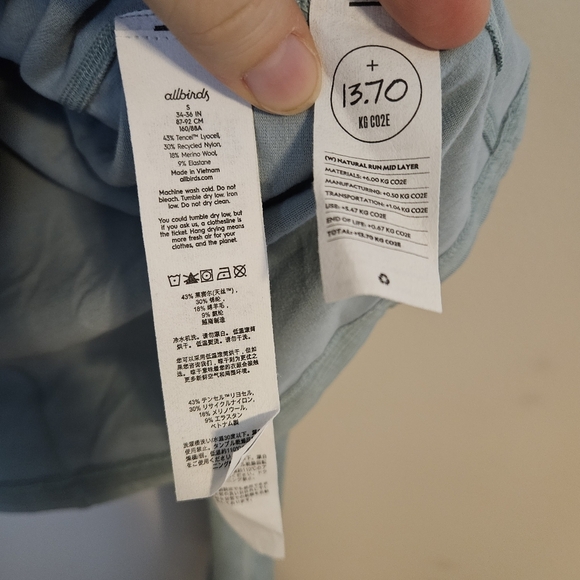 Allbirds Quarter Zip Pullover Natural Run Mid Layer Green Hush Athleisure Casual - Picture 8 of 9